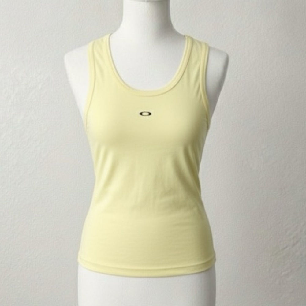 Y2k Oakley yellow sports tank